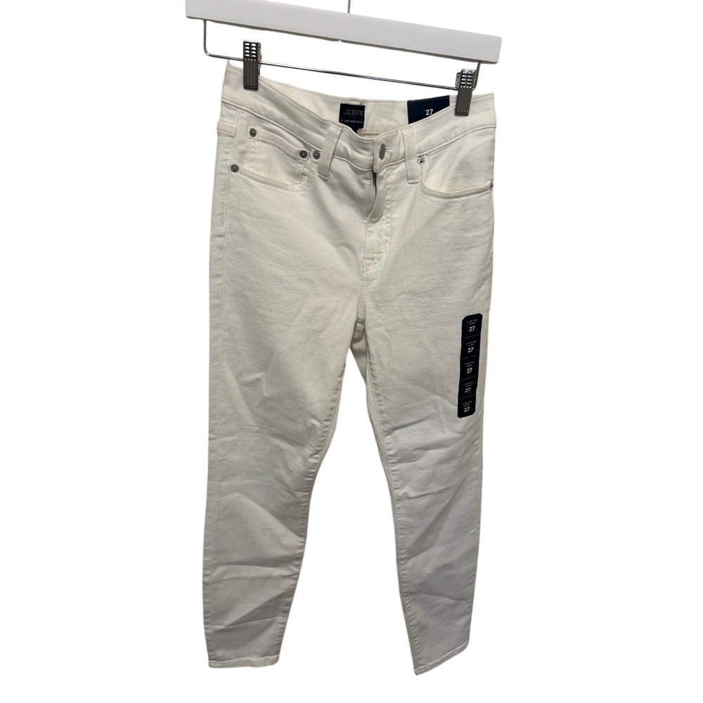 J.Crew Womens 9 Mid-Rise Skinny Jeans White Size 27 NWT